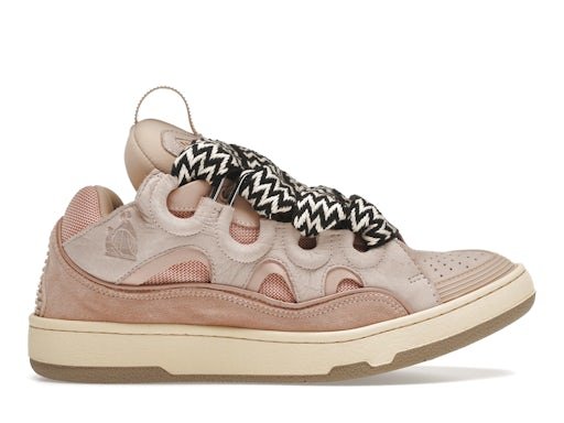 Lanvin Leather Curb Sneakers Pale Pink